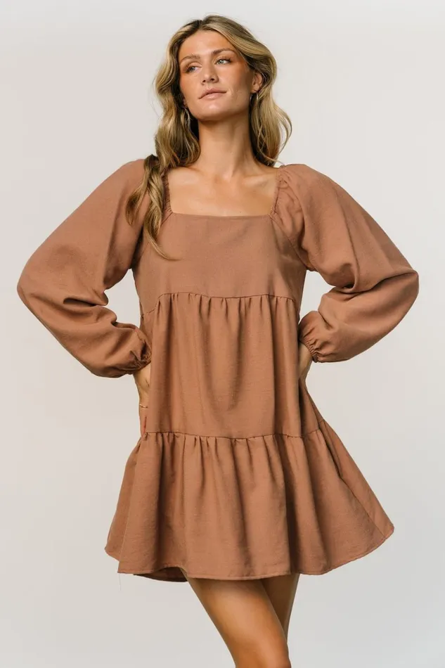 Baltic Born Short Dresses Selena Tiered Mini Dress Dusty Mauve 8211 Women Baltic Born Short Dresses Selena Tiered Mini Dress Dusty Mauve 8211 Women