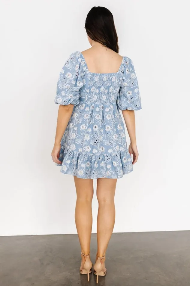 Baltic Born Short Dresses Serres Eyelet Mini Dress Blue Floral 8211 Women Baltic Born Short Dresses Serres Eyelet Mini Dress Blue Floral 8211 Women
