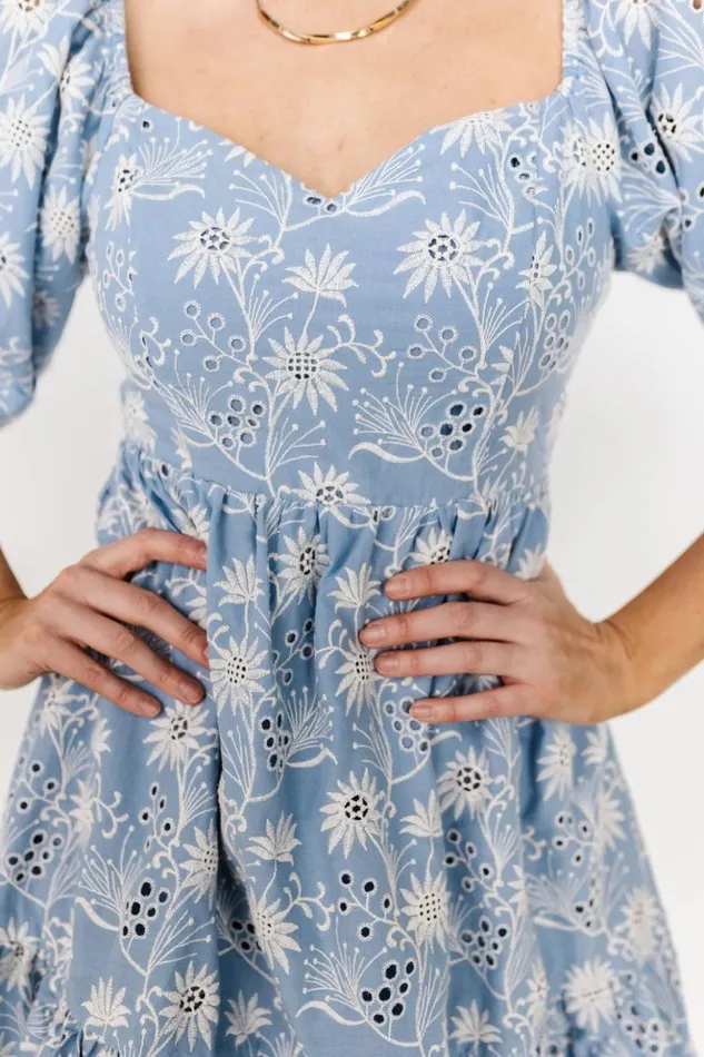Baltic Born Short Dresses Serres Eyelet Mini Dress Blue Floral 8211 Women Baltic Born Short Dresses Serres Eyelet Mini Dress Blue Floral 8211 Women