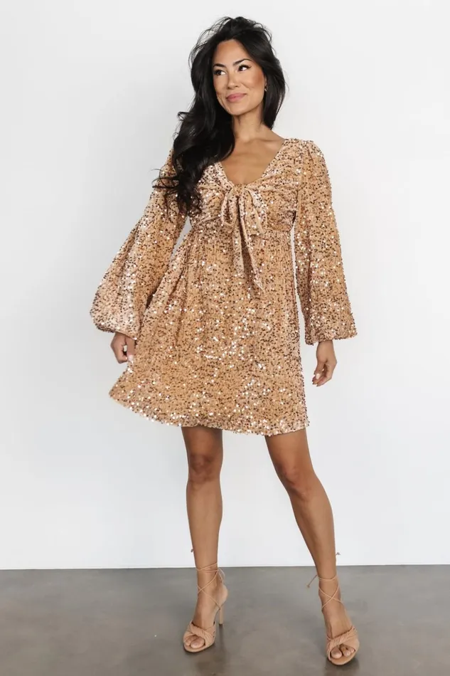 Baltic Born Short Dresses Simone Sequin Mini Dress Gold 8211 Women