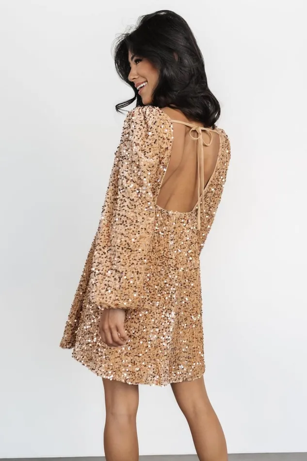 Baltic Born Short Dresses Simone Sequin Mini Dress Gold 8211 Women Baltic Born Short Dresses Simone Sequin Mini Dress Gold 8211 Women