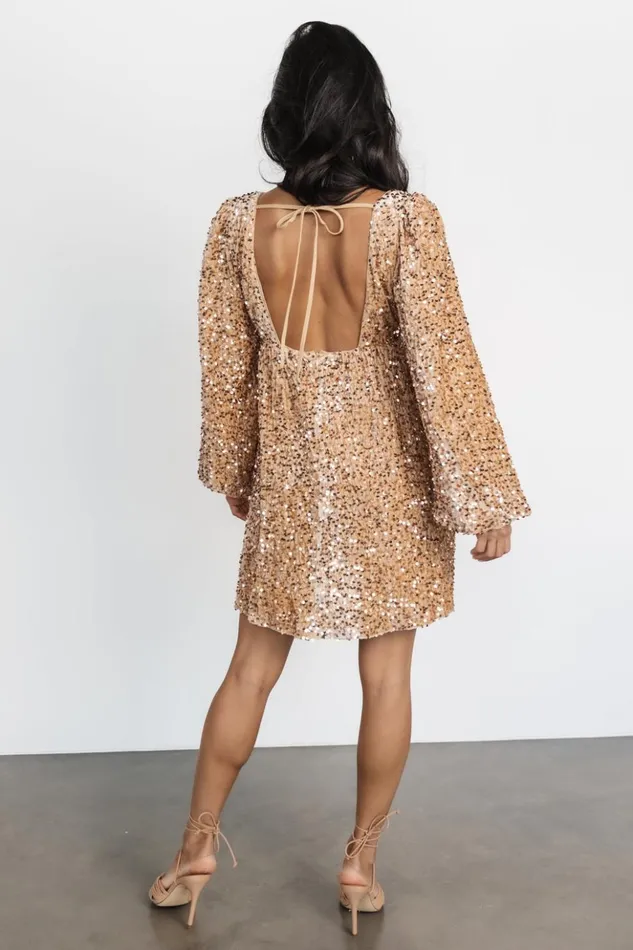 Baltic Born Short Dresses Simone Sequin Mini Dress Gold 8211 Women Baltic Born Short Dresses Simone Sequin Mini Dress Gold 8211 Women
