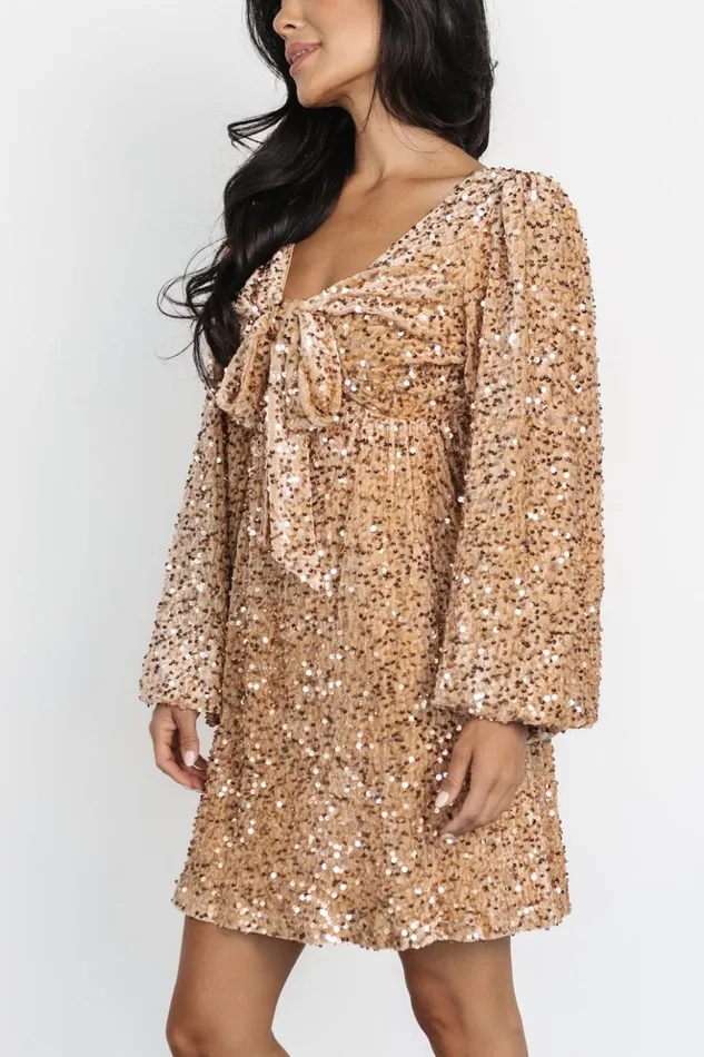 Baltic Born Short Dresses Simone Sequin Mini Dress Gold 8211 Women Baltic Born Short Dresses Simone Sequin Mini Dress Gold 8211 Women