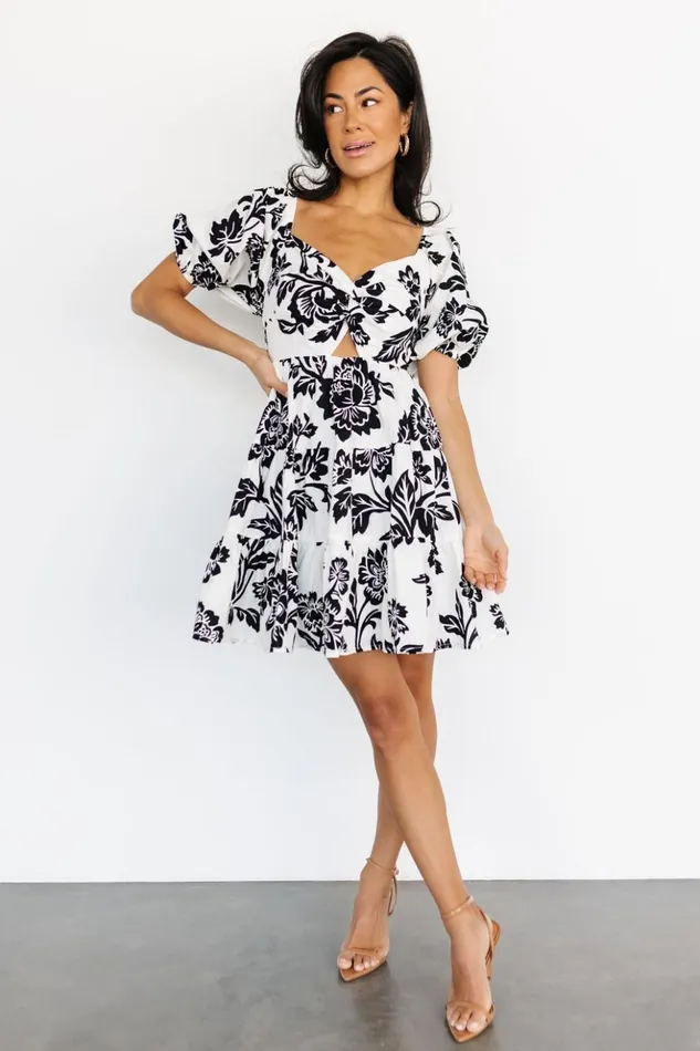Baltic Born Short Dresses Sophronia Mini Dress Cream Black 8211 Women