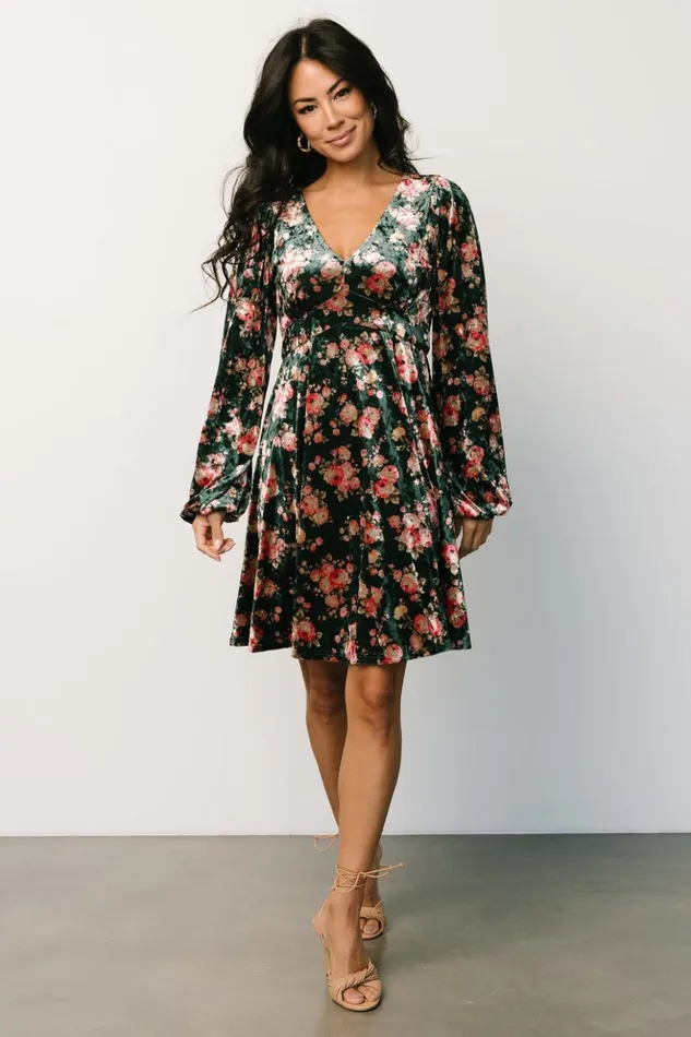 Baltic Born Short Dresses Teri Velvet Short Dress Forest Multi 8211 Women