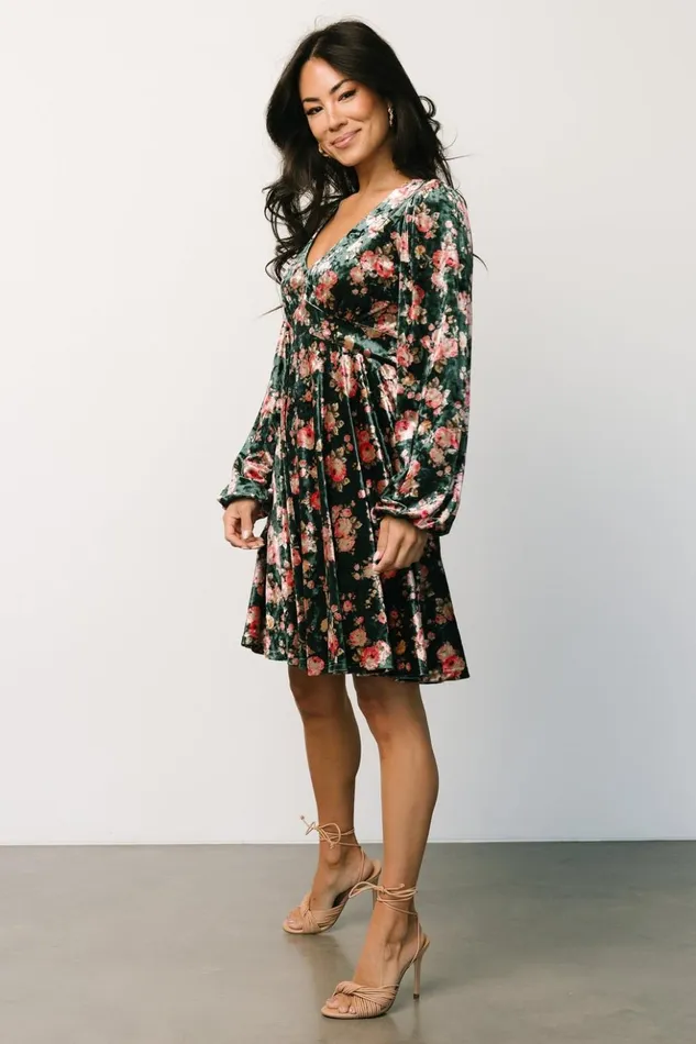Baltic Born Short Dresses Teri Velvet Short Dress Forest Multi 8211 Women Baltic Born Short Dresses Teri Velvet Short Dress Forest Multi 8211 Women