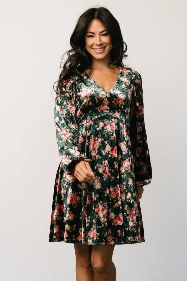 Baltic Born Short Dresses Teri Velvet Short Dress Forest Multi 8211 Women Baltic Born Short Dresses Teri Velvet Short Dress Forest Multi 8211 Women