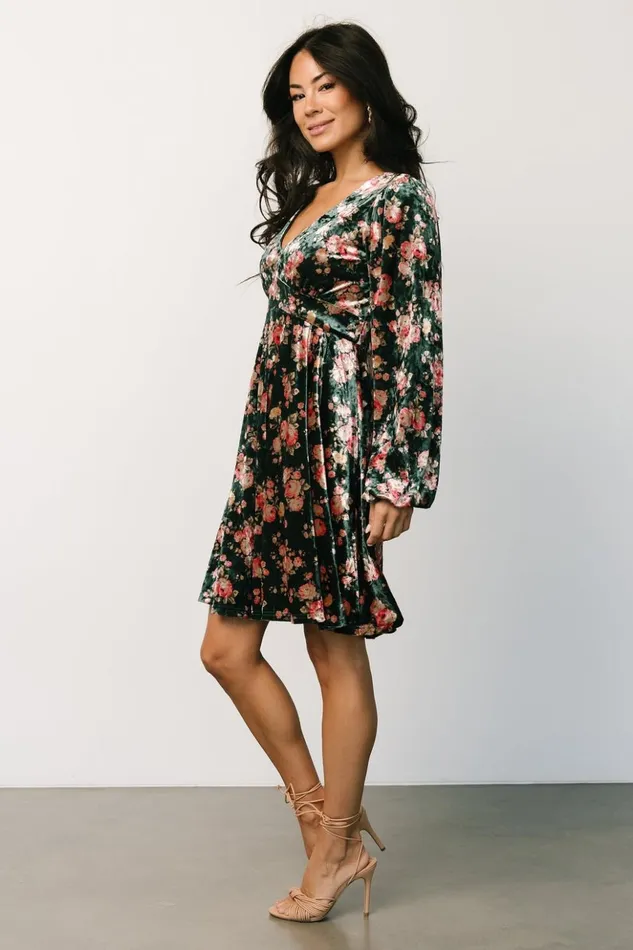 Baltic Born Short Dresses Teri Velvet Short Dress Forest Multi 8211 Women Baltic Born Short Dresses Teri Velvet Short Dress Forest Multi 8211 Women