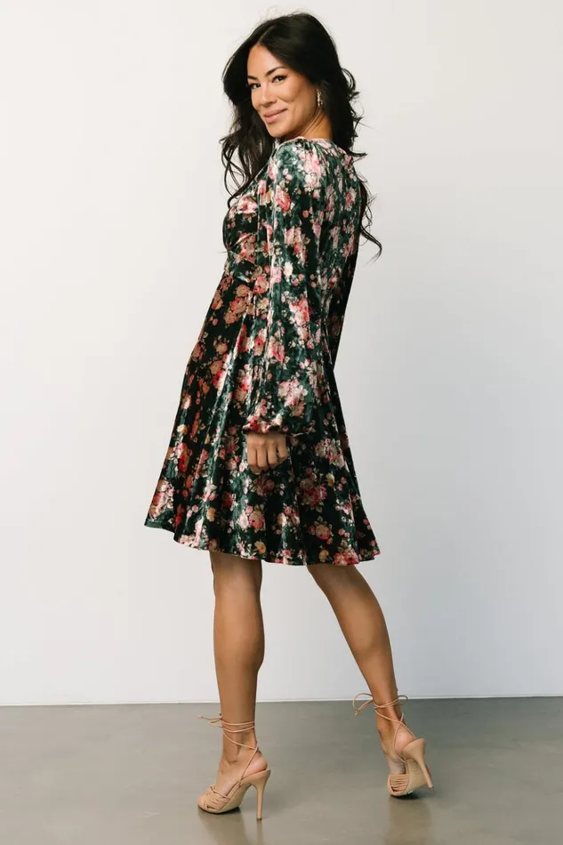 Baltic Born Short Dresses Teri Velvet Short Dress Forest Multi 8211 Women Baltic Born Short Dresses Teri Velvet Short Dress Forest Multi 8211 Women