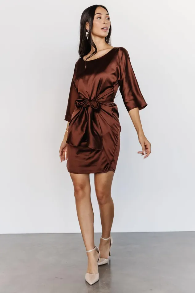 Baltic Born Short Dresses Theo Mini Dress Brown 8211 Women Baltic Born Short Dresses Theo Mini Dress Brown 8211 Women