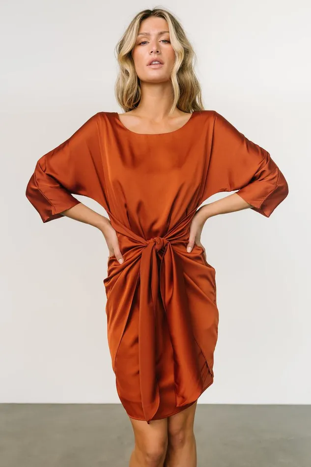 Baltic Born Short Dresses Theo Mini Dress Copper 8211 Women Baltic Born Short Dresses Theo Mini Dress Copper 8211 Women