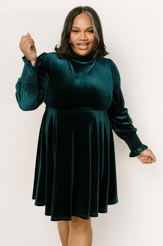 Baltic Born Short Dresses Tina Velvet Short Dress Emerald 8211 Women Baltic Born Short Dresses Tina Velvet Short Dress Emerald 8211 Women