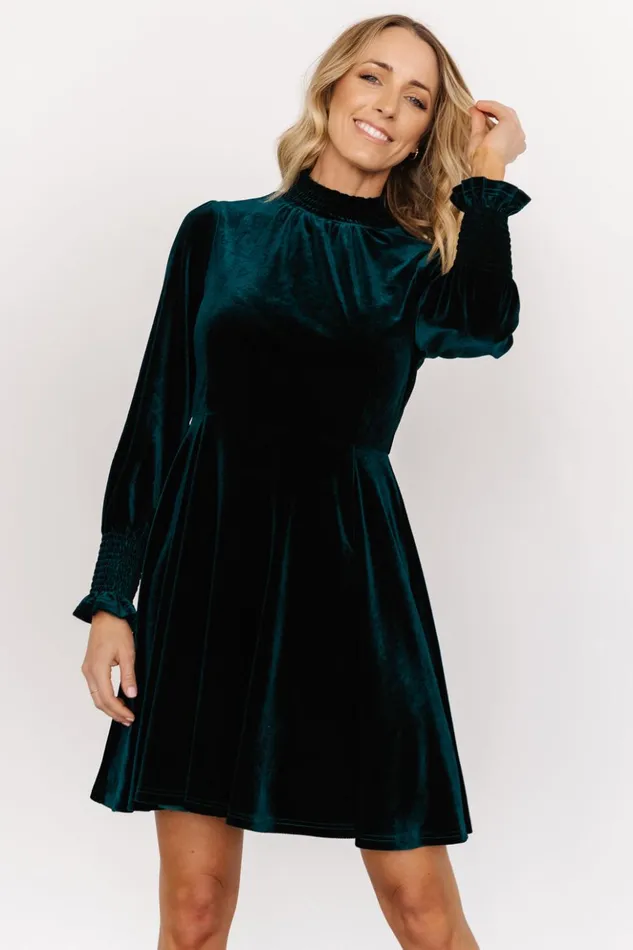 Baltic Born Short Dresses Tina Velvet Short Dress Emerald 8211 Women Baltic Born Short Dresses Tina Velvet Short Dress Emerald 8211 Women