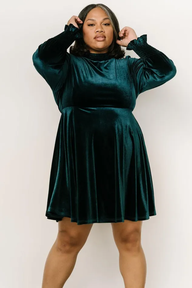 Baltic Born Short Dresses Tina Velvet Short Dress Emerald 8211 Women Baltic Born Short Dresses Tina Velvet Short Dress Emerald 8211 Women