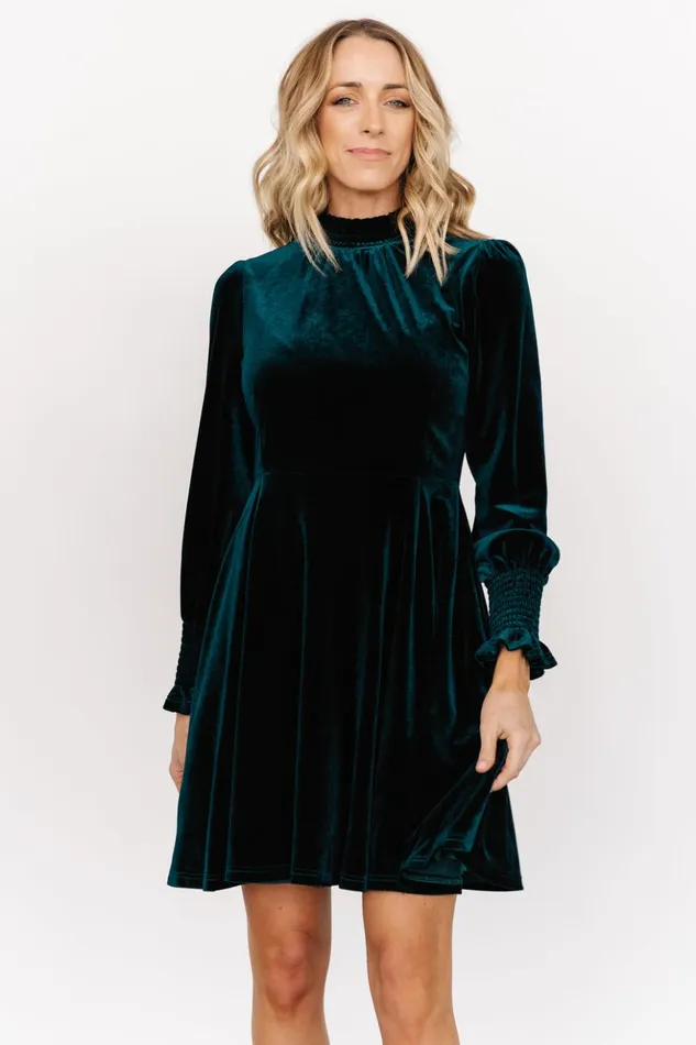 Baltic Born Short Dresses Tina Velvet Short Dress Emerald 8211 Women Baltic Born Short Dresses Tina Velvet Short Dress Emerald 8211 Women