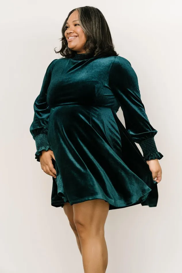 Baltic Born Short Dresses Tina Velvet Short Dress Emerald 8211 Women Baltic Born Short Dresses Tina Velvet Short Dress Emerald 8211 Women