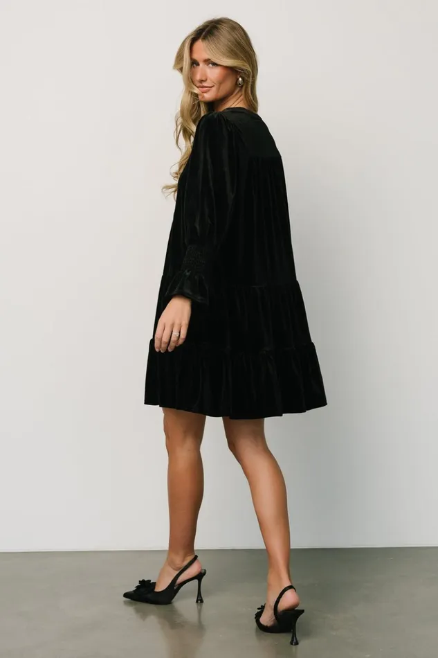 Baltic Born Short Dresses Tolman Velvet Short Dress Black 8211 Women Baltic Born Short Dresses Tolman Velvet Short Dress Black 8211 Women