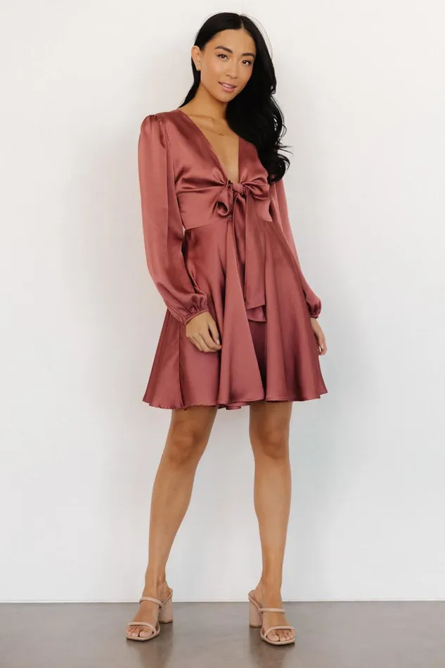 Baltic Born Short Dresses Woodbury Satin Mini Dress Deep Mauve 8211 Women