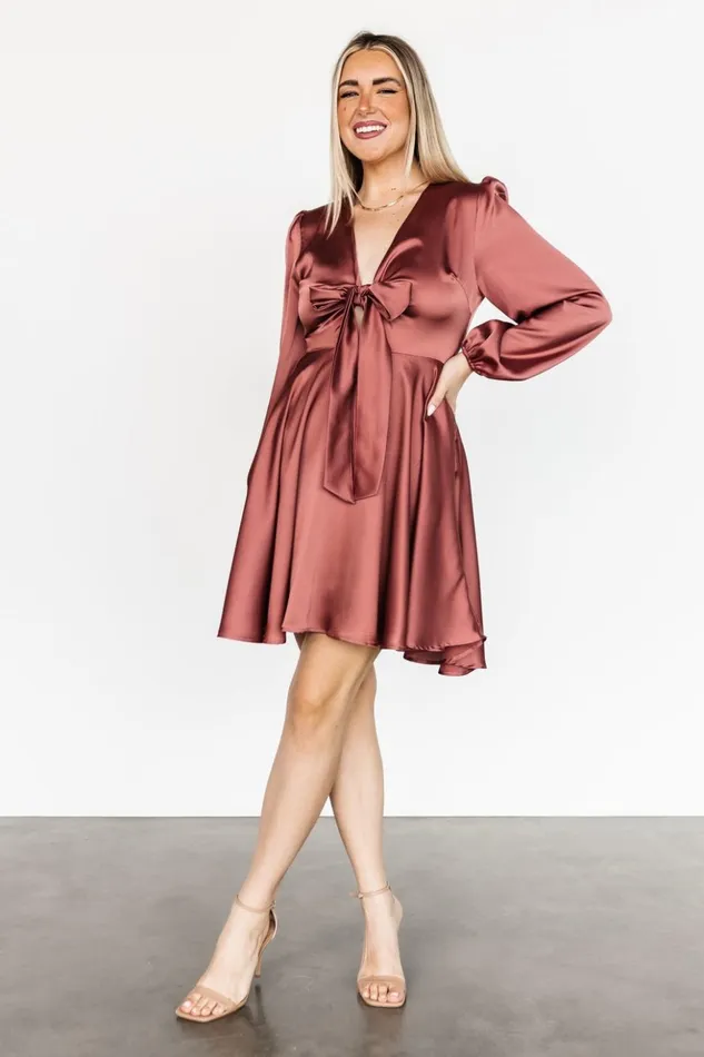 Baltic Born Short Dresses Woodbury Satin Mini Dress Deep Mauve 8211 Women Baltic Born Short Dresses Woodbury Satin Mini Dress Deep Mauve 8211 Women