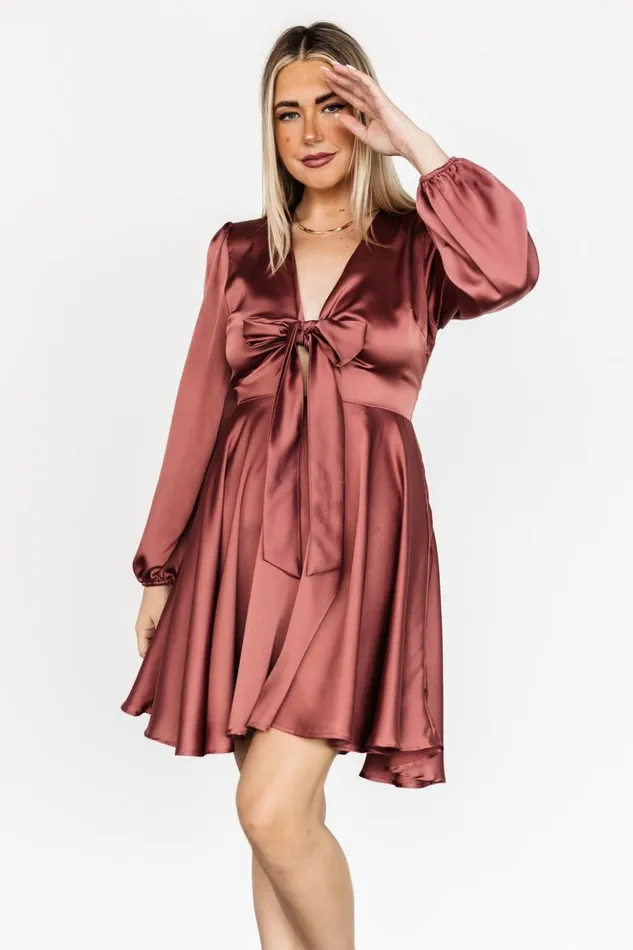 Baltic Born Short Dresses Woodbury Satin Mini Dress Deep Mauve 8211 Women Baltic Born Short Dresses Woodbury Satin Mini Dress Deep Mauve 8211 Women