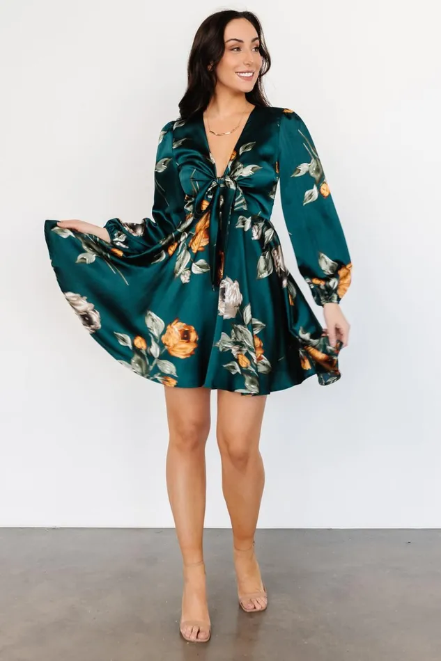 Baltic Born Short Dresses Woodbury Satin Mini Dress Deep Topaz Floral 8211 Women Baltic Born Short Dresses Woodbury Satin Mini Dress Deep Topaz Floral 8211 Women