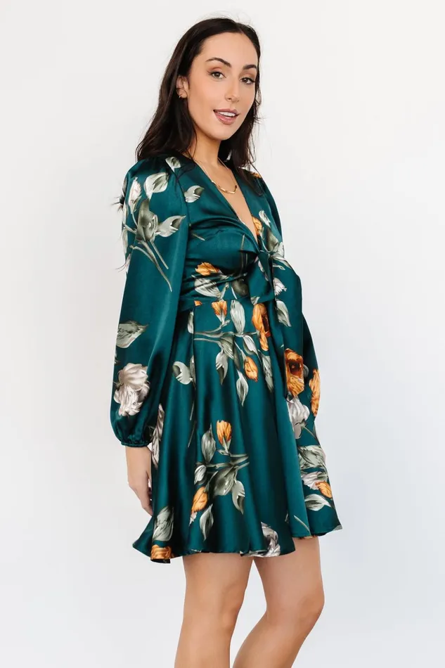 Baltic Born Short Dresses Woodbury Satin Mini Dress Deep Topaz Floral 8211 Women Baltic Born Short Dresses Woodbury Satin Mini Dress Deep Topaz Floral 8211 Women