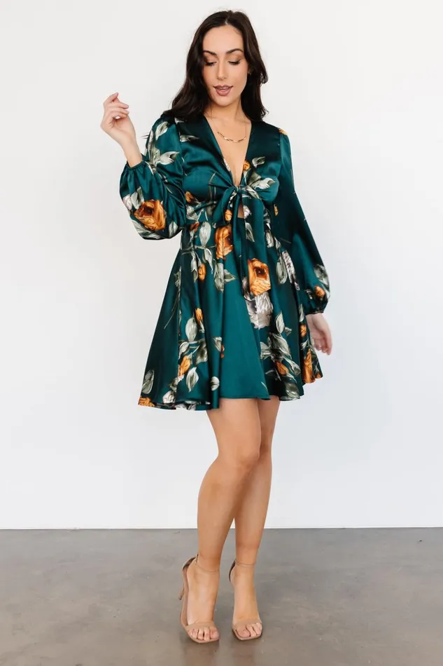 Baltic Born Short Dresses Woodbury Satin Mini Dress Deep Topaz Floral 8211 Women Baltic Born Short Dresses Woodbury Satin Mini Dress Deep Topaz Floral 8211 Women