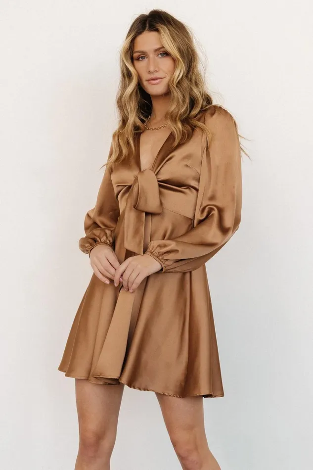 Baltic Born Short Dresses Woodbury Satin Mini Dress Mocha 8211 Women Baltic Born Short Dresses Woodbury Satin Mini Dress Mocha 8211 Women