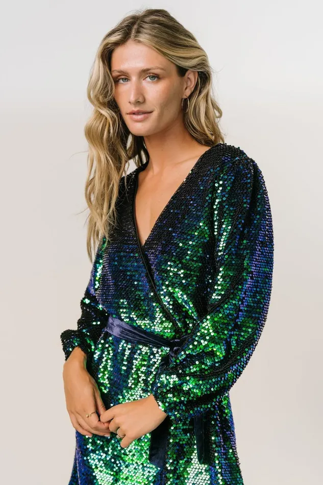 Baltic Born Short Dresses Xander Sequin Mini Dress Green Blue 8211 Women Baltic Born Short Dresses Xander Sequin Mini Dress Green Blue 8211 Women