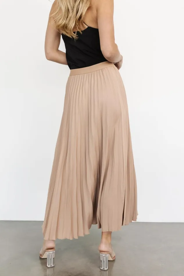 Baltic Born Skirts Elliot Pleated Satin Skirt Sand 8211 Women Baltic Born Skirts Elliot Pleated Satin Skirt Sand 8211 Women