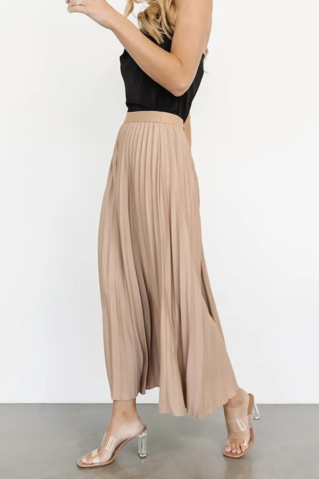 Baltic Born Skirts Elliot Pleated Satin Skirt Sand 8211 Women Baltic Born Skirts Elliot Pleated Satin Skirt Sand 8211 Women