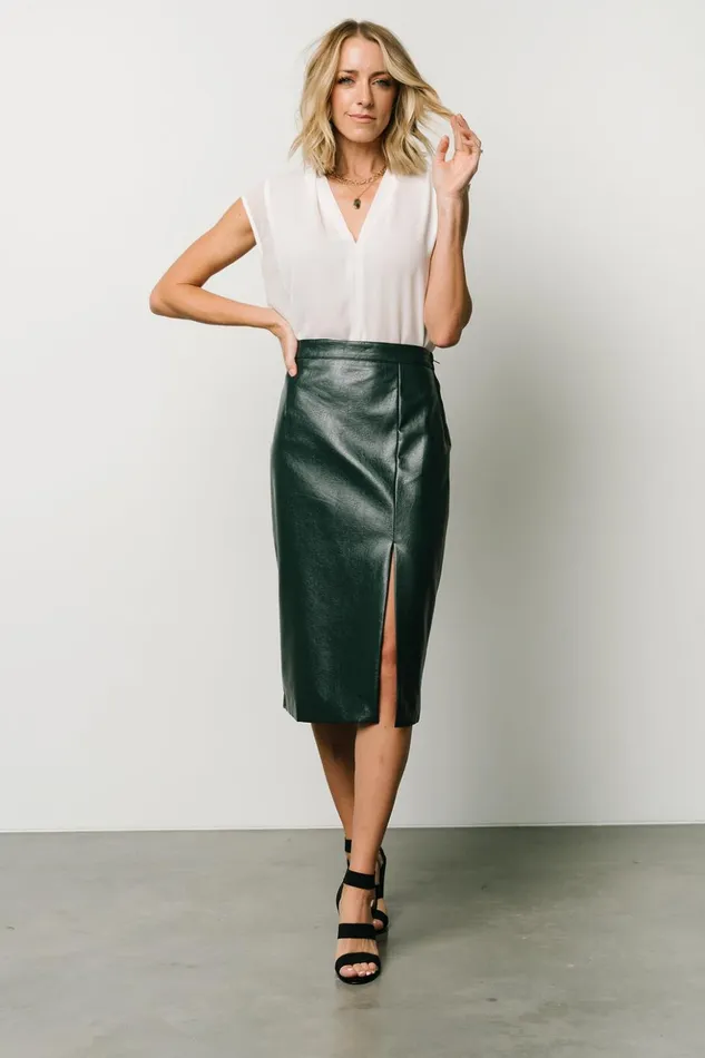 Baltic Born Skirts Montague Vegan Leather Skirt Pine 8211 Women