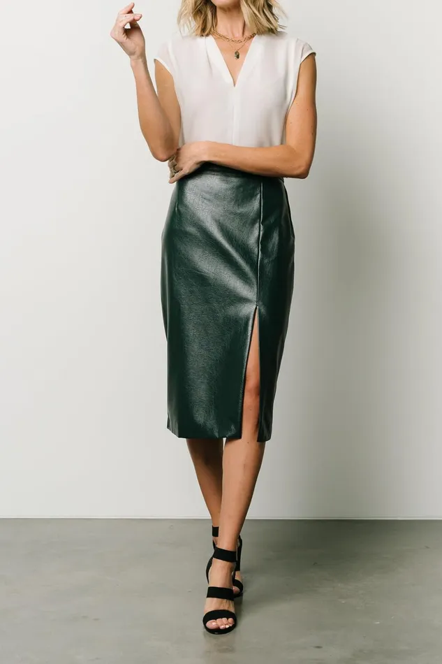 Baltic Born Skirts Montague Vegan Leather Skirt Pine 8211 Women Baltic Born Skirts Montague Vegan Leather Skirt Pine 8211 Women