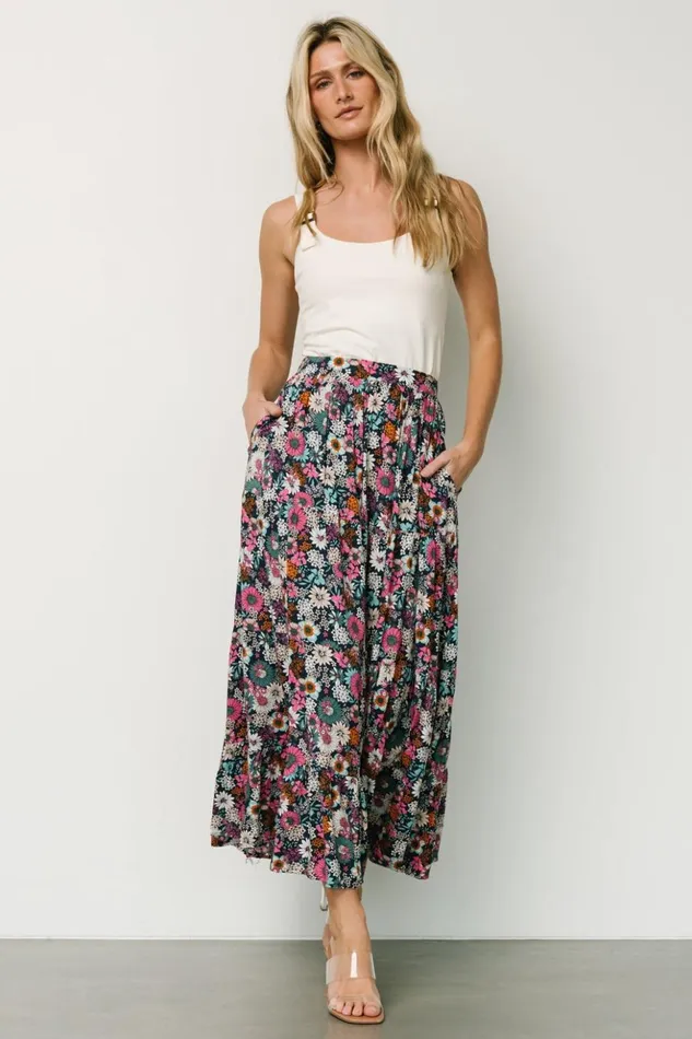 Baltic Born Skirts Reilly Maxi Skirt Navy Flower Print 8211 Women