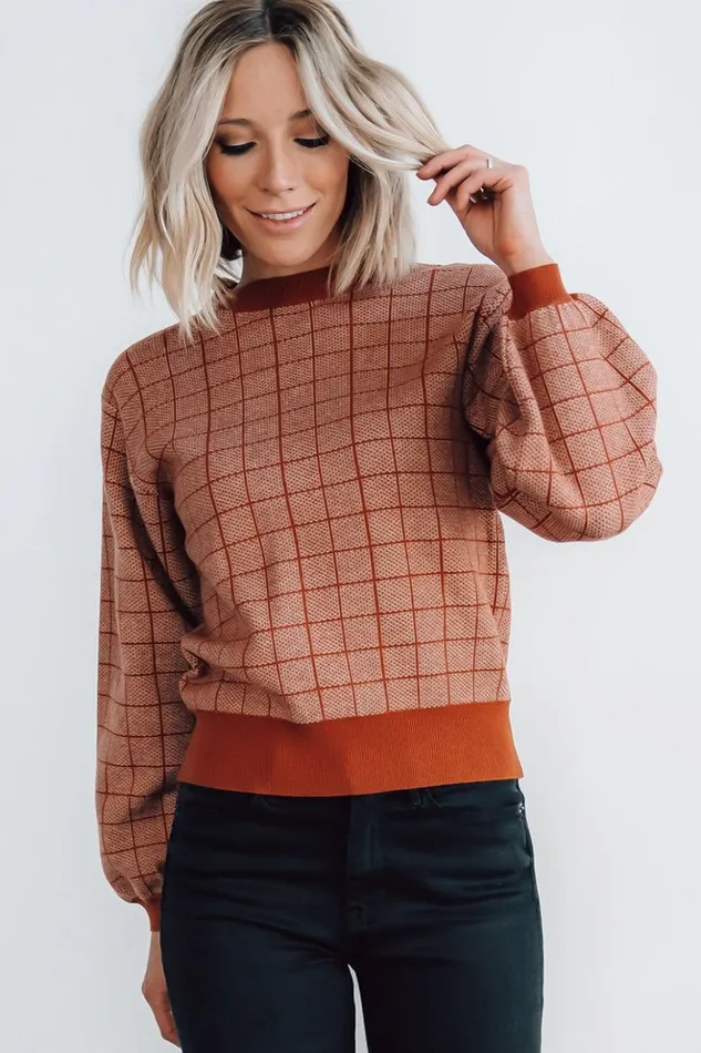 Baltic Born Sweaters Ryland Bubble Sleeve Sweater Rust 8211 Women