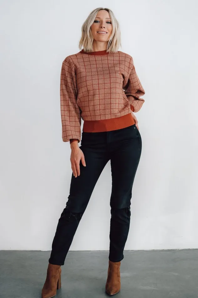 Baltic Born Sweaters Ryland Bubble Sleeve Sweater Rust 8211 Women