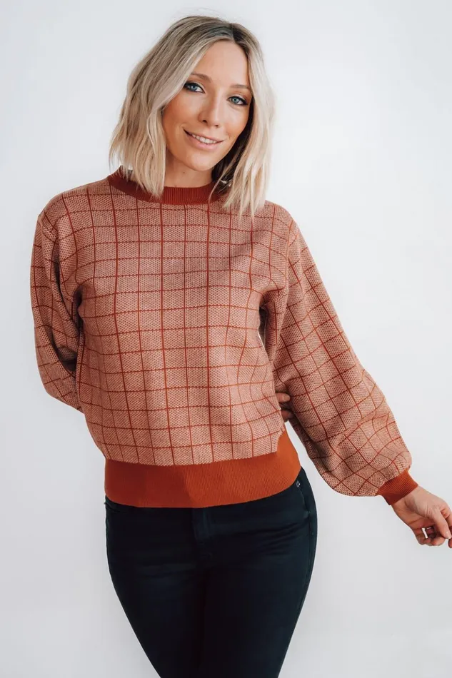 Baltic Born Sweaters Ryland Bubble Sleeve Sweater Rust 8211 Women