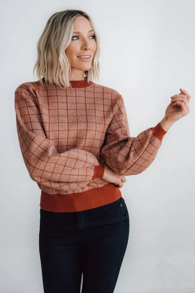 Baltic Born Sweaters Ryland Bubble Sleeve Sweater Rust 8211 Women