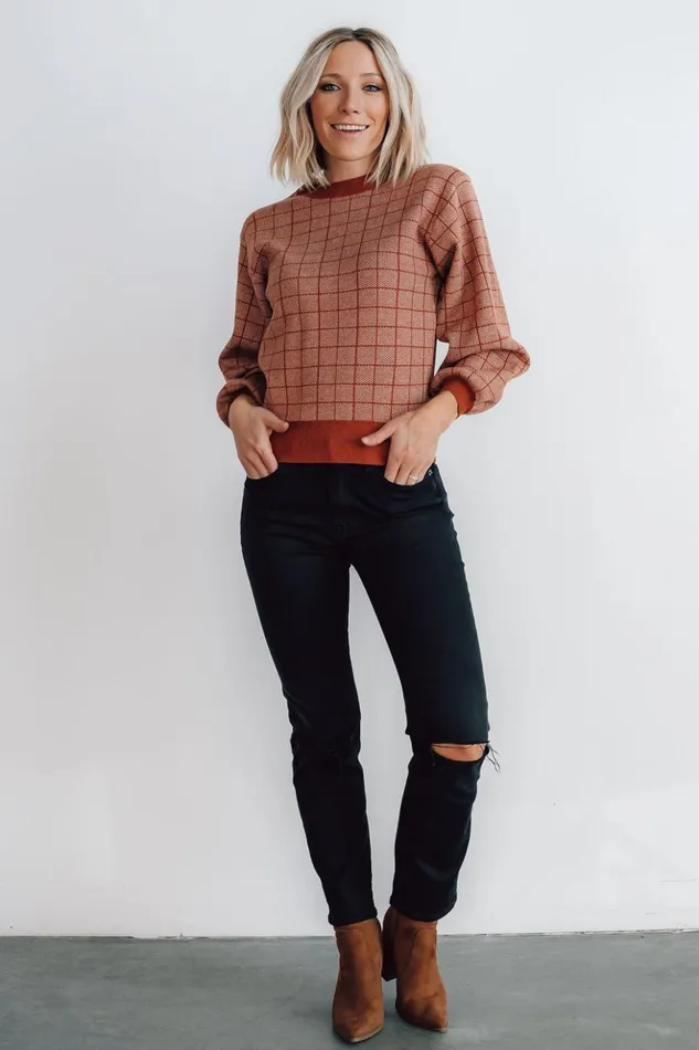 Baltic Born Sweaters Ryland Bubble Sleeve Sweater Rust 8211 Women