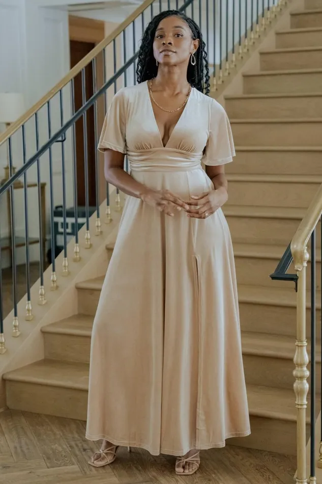 Baltic Born The Guest Edit Berenice Velvet Maxi Dress Champagne 8211 Women Baltic Born The Guest Edit Berenice Velvet Maxi Dress Champagne 8211 Women