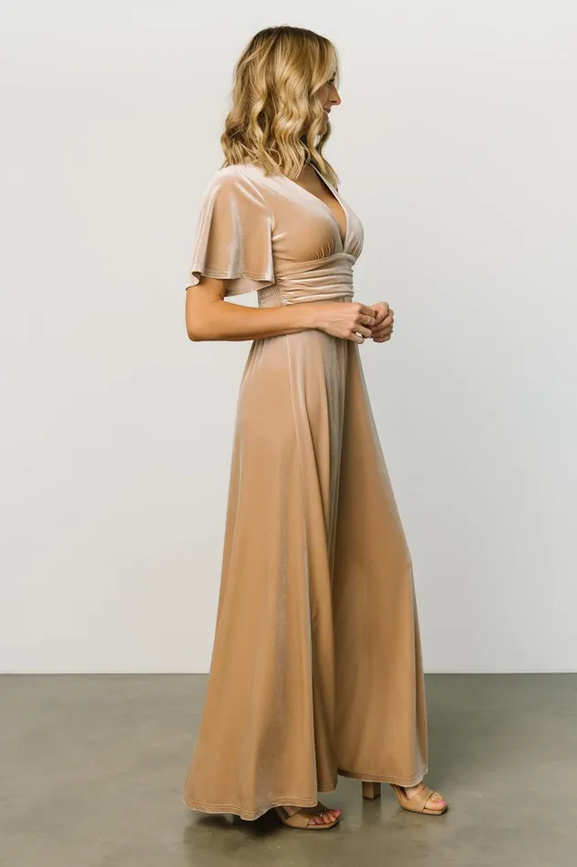 Baltic Born The Guest Edit Berenice Velvet Maxi Dress Champagne 8211 Women Baltic Born The Guest Edit Berenice Velvet Maxi Dress Champagne 8211 Women