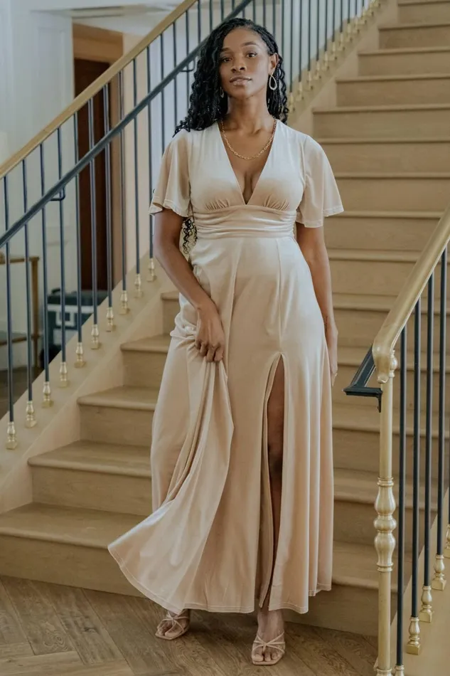 Baltic Born The Guest Edit Berenice Velvet Maxi Dress Champagne 8211 Women Baltic Born The Guest Edit Berenice Velvet Maxi Dress Champagne 8211 Women
