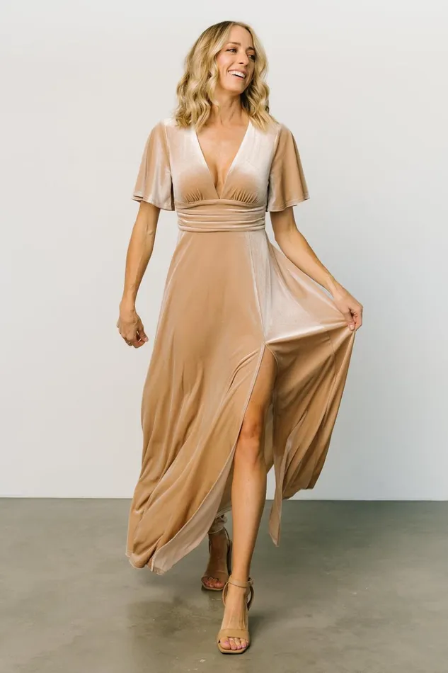 Baltic Born The Guest Edit Berenice Velvet Maxi Dress Champagne 8211 Women Baltic Born The Guest Edit Berenice Velvet Maxi Dress Champagne 8211 Women
