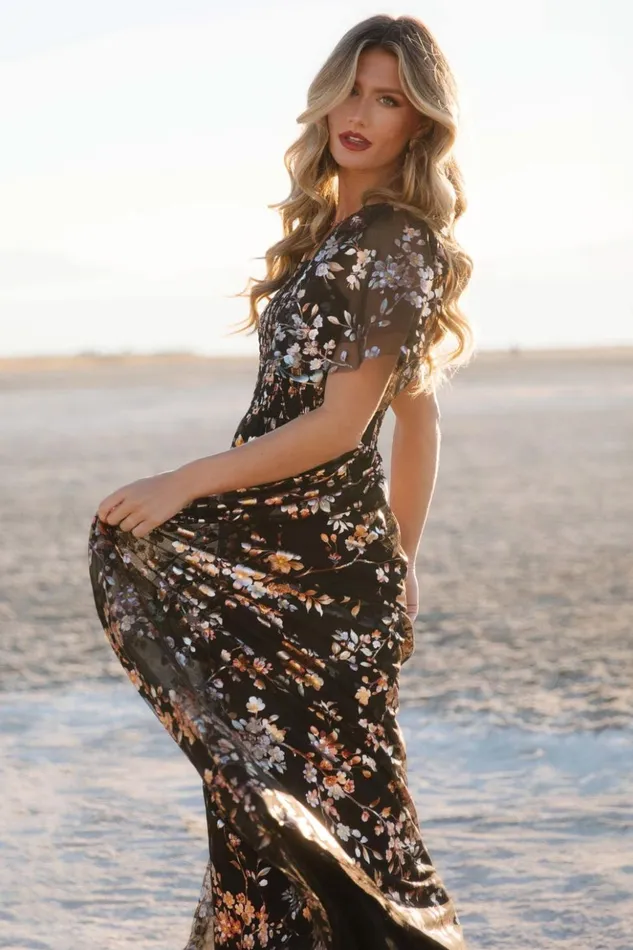 Baltic Born The Guest Edit Cassandra Tulle Maxi Dress Black Blossom 8211 Women Baltic Born The Guest Edit Cassandra Tulle Maxi Dress Black Blossom 8211 Women