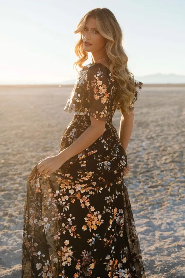 Baltic Born The Guest Edit Cassandra Tulle Maxi Dress Black Blossom 8211 Women Baltic Born The Guest Edit Cassandra Tulle Maxi Dress Black Blossom 8211 Women