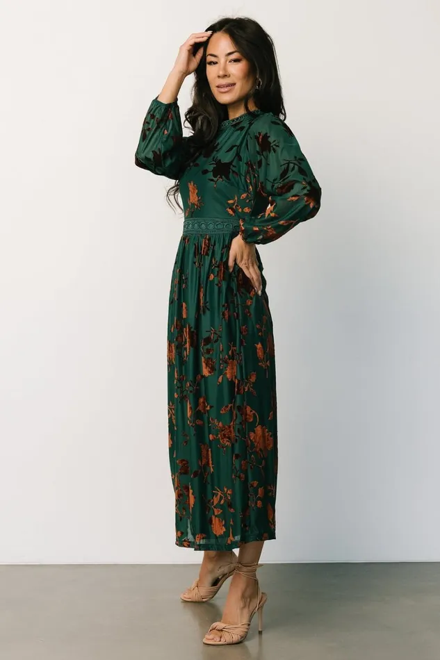 Baltic Born The Guest Edit Christine Velvet Embossed Midi Dress Jade 8211 Women Baltic Born The Guest Edit Christine Velvet Embossed Midi Dress Jade 8211 Women