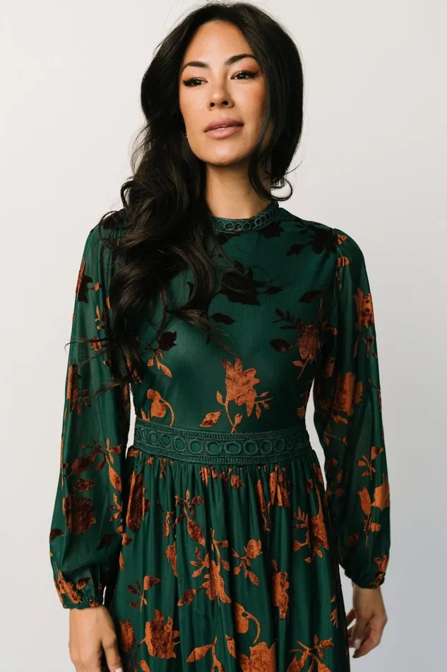 Baltic Born The Guest Edit Christine Velvet Embossed Midi Dress Jade 8211 Women Baltic Born The Guest Edit Christine Velvet Embossed Midi Dress Jade 8211 Women