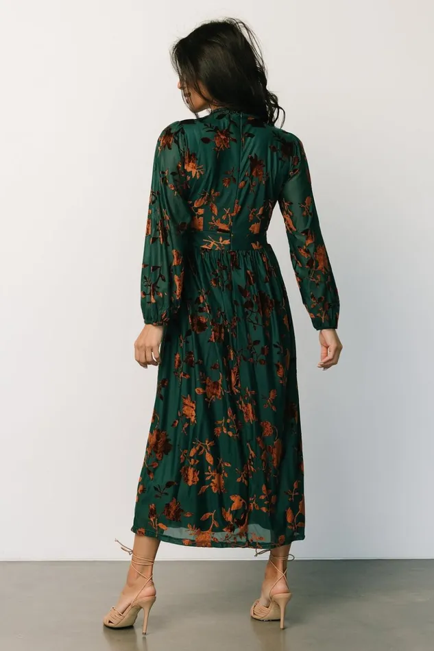 Baltic Born The Guest Edit Christine Velvet Embossed Midi Dress Jade 8211 Women Baltic Born The Guest Edit Christine Velvet Embossed Midi Dress Jade 8211 Women