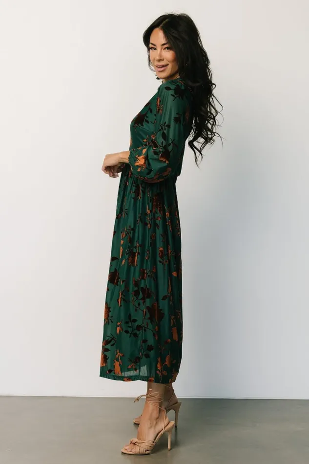 Baltic Born The Guest Edit Christine Velvet Embossed Midi Dress Jade 8211 Women Baltic Born The Guest Edit Christine Velvet Embossed Midi Dress Jade 8211 Women