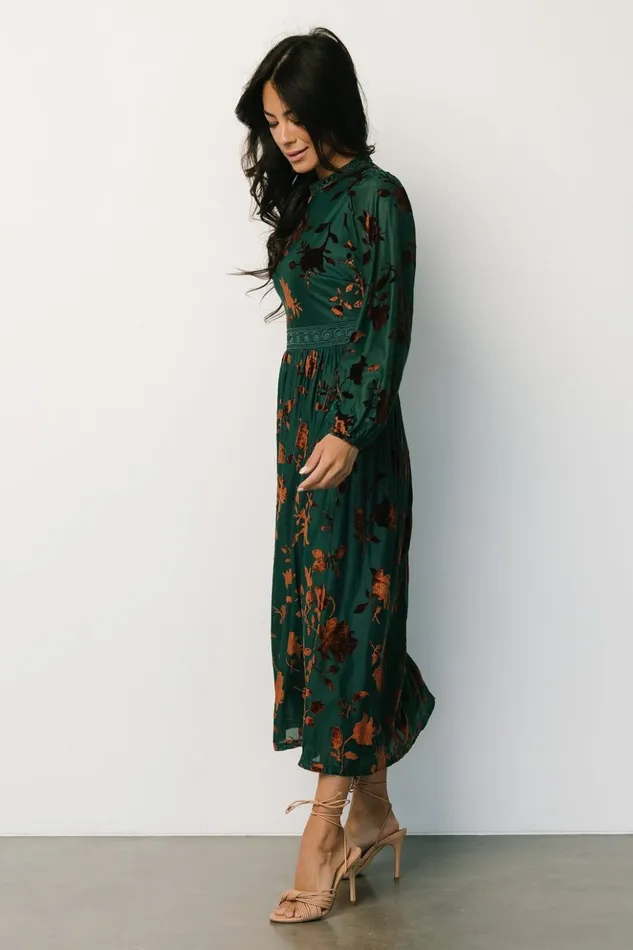 Baltic Born The Guest Edit Christine Velvet Embossed Midi Dress Jade 8211 Women Baltic Born The Guest Edit Christine Velvet Embossed Midi Dress Jade 8211 Women